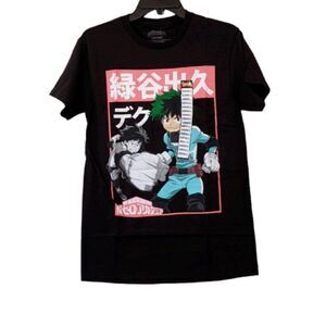 My Hero Academia Mens Size S Black DEKU Short Sleeve Crew Neck Graphic T Shirt